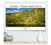 Azoren Landschaften - Flores und Corvo (hochwertiger Premium Wandkalender 2026 DIN A2 quer), Kunstdruck in Hochglanz: Kalender mit 13 Landschaft Fotos von den Inseln Flores und Corvo, auf den Azoren.