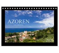 Azoren - São Miguel (Tischkalender 2026 DIN A5 quer), CALVENDO Monatskalender: Die Azoren - eine wunderschöne Inselgruppe inmitten des Atlantik. Der ... São Miguel von seiner schönsten Seite.