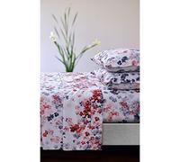 AZORES HOME Tribeca Living Juliette - Juego de sábanas de Bolsillo Profundo con Estampado de Bolsillo Plano, tamaño Queen, Color Rojo