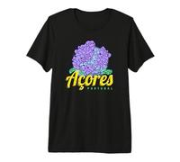 Azores Hortensia Flor Isla Portugal Vintage Souvenir Camiseta Premium