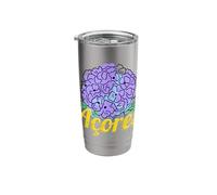 Azores Hortensia Flor Isla Portugal Vintage Souvenir Vaso térmico de acero inoxidable de doble pared