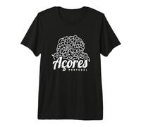 Azores Retro Hortensia Flor Isla Portugal Vintage Souvenir Camiseta Premium