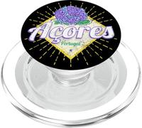 Azores Retro Hortensia Flor Isla Portugal Vintage Souvenir PopSockets PopGrip para MagSafe