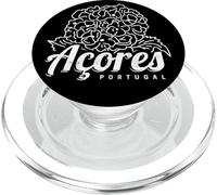 Azores Retro Hortensia Flor Isla Portugal Vintage Souvenir PopSockets PopGrip para MagSafe