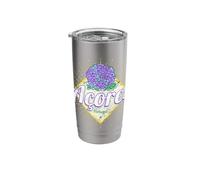 Azores Retro Hortensia Flor Isla Portugal Vintage Souvenir Vaso térmico de acero inoxidable de doble pared