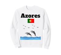 Azores Souvenir Delfín Amante delfín Viendo Bandera de Portugal Sudadera