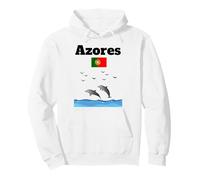 Azores Souvenir Delfín Amante delfín Viendo Bandera de Portugal Sudadera con Capucha