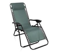 azorex Silla Gravedad Cero Plegable Tumbona Reclinable Terminado Banquetas para Salón Jardín Balcón (Verde)