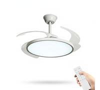 azorex Ventilador de Techo con Luz LED Panel Ultrafino 40W 107 cm, Motor DC Silencioso, 6 Velocidades, Reversible, Control Remoto, 3 Tonos de Luz 3000K-6500K, Espectro Completo