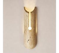 AZQOHMIS Aplique de Pared japonés de travertino de 13,8", lámpara de Pared de Piedra contemporánea, Apliques cableados G4, luminarias de Pared para Sala de Estar, Dormitorio, Escalera, Pasillo.