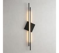 AZQOHMIS Aplique de Pared Lineal de Tira Larga con 3 Modos de Color, luminaria para Pasillo con Pantalla acrílica para mesita de Noche, Dormitorio y Sala de Estar (Negro, 50 cm/19,7").