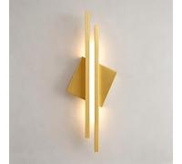 AZQOHMIS Aplique de Pared Lineal de Tira Larga con 3 Modos de Color, luminaria para Pasillo con Pantalla acrílica para mesita de Noche, Dormitorio y Sala de Estar (Dorado, 80 cm/31,5")