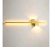 AZQOHMIS Aplique de Pared Lineal Moderno, Tira de luz de Pared con 3 Modos de Color, Aplique de Pared cableado para Interiores, Ideal para Sala de Estar y Dormitorio (Dorado, 62 cm/24,4").