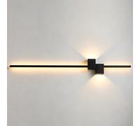 AZQOHMIS Aplique de Pared Lineal Moderno, Tira de luz de Pared con 3 Modos de Color, Apliques cableados, iluminación de Pared para Interiores, Sala de Estar y Dormitorio (Negro, 122 cm/48 Pulgadas).