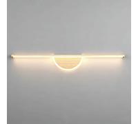 AZQOHMIS Barra de luz Lineal para tocador, Aplique de Pared con Acabado de Vetas de Madera, 3000K, Tira de luz Larga, luminaria Decorativa Minimalista y Moderna para baño (Tronco, 100 cm/39,3")