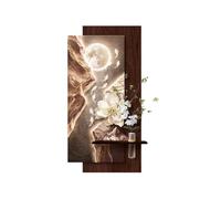 AZQOHMIS Decoración de Pared 3D con Luces LED, Moderno Paisaje de montaña con Textura de Arenisca, Arte Colgante sin Marco para Sala de Estar, Dormitorio, recibidor (marrón-b, 100x50cm/39.4x19.7in)