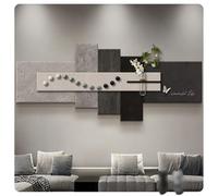AZQOHMIS Decoración de Pared Horizontal de 2 Capas en Piedra Arenisca con jarrón y esferas 3D, Obra de Arte Grande para Sala de Estar, Comedor y Hotel (Negro, 59,1 x 25,6 Pulgadas).