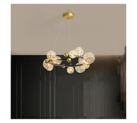 AZQOHMIS Decoración Hogar Moderno Lámparas Comedor Lámparas Colgantes Modernas Lámpara Colgante Iluminación Interior Lámpara de Araña LED Sala de Estar Contemporánea (Blanco Frío, Dorado 15 Cabezas)