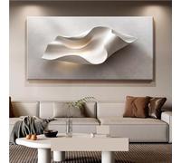 AZQOHMIS Elegante decoración de Pared, Arte Mural Grande y Refinado, decoración de Pared sin Bordes para Sala de Estar, Adecuada para dormitorios, cafeterías y Tiendas (Blanco, 19,7 x 39,4 Pulgadas).