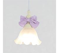 AZQOHMIS Lámpara Colgante con Forma de Flor, Lazo Rosa, Cristal opalino, lámpara de araña nórdica Moderna, iluminación Decorativa para Dormitorio, mesita de Noche o Comedor (Morado).