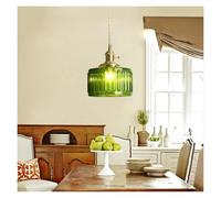 AZQOHMIS Lámpara Colgante de Cristal LED Verde, araña Moderna para Techo, lámpara de Comedor, Isla de Cocina, decoración del hogar (luz fría).