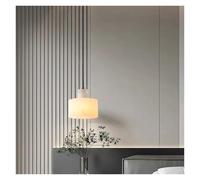 AZQOHMIS Lámpara Colgante de mármol Natural para Dormitorio, mesita de Noche, Sala de Estar, Comedor, decoración, lámpara LED de Piedra Blanca y Cobre, para Cocina (luz fría, 16,5 cm de diámetro).