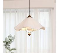 AZQOHMIS Lámpara Colgante de Tela con Forma de Flor de Estilo japonés, lámpara de Techo Colgante Ajustable, lámpara de araña Moderna de Tela para Comedor, Elegante (luz cálida, 40 cm)