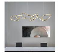 AZQOHMIS Lámpara Colgante LED Moderna de Anillo Irregular para Comedor y Cocina, lámpara Colgante de Interior para Bar, Estilo contemporáneo (Blanco frío, 6 Luces Doradas)