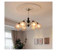 AZQOHMIS Lámpara Colgante Minimalista de Arte para el hogar, 6 Luces, Estilo Americano Creativo, Ideal para Sala de Estar, Comedor, Dormitorio, Hotel, Villa, cafetería (luz Natural, 6 Luces).