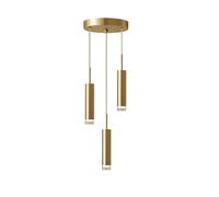 AZQOHMIS Lámpara Colgante Moderna para Cocina, iluminación LED Dorada, lámpara Colgante para Isla de Cocina, Dormitorio, mesita de Noche (Blanco cálido 3000K, 3 Cabezales).