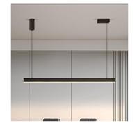 AZQOHMIS Lámpara de araña Lineal LED Moderna para Comedor, Oficina, Barra, iluminación Colgante, Isla de Cocina, lámpara Minimalista Negra contemporánea (Blanco frío, 150 cm de Largo, Negro)