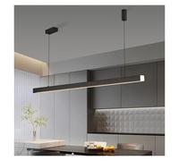 AZQOHMIS Lámpara de araña Lineal LED Moderna para Comedor, Oficina, Barra, iluminación Colgante, Isla de Cocina, lámpara Minimalista Negra contemporánea (luz Neutra, 180 cm, Negro)