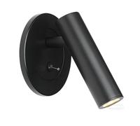 AZQOHMIS Lámpara de Lectura Redonda empotrable para mesita de Noche, Aplique de cabecero Ajustable con Interruptor, focos de Pared con luz cálida de 3000K para Dormitorio (Negro).