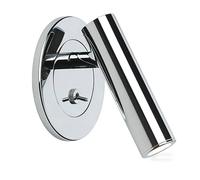 AZQOHMIS Lámpara de Lectura Redonda empotrable para mesita de Noche, Aplique de cabecero Ajustable con Interruptor, focos de Pared con luz cálida de 3000K para Dormitorio (Cromado).