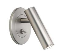 AZQOHMIS Lámpara de Lectura Redonda empotrada para mesita de Noche, Aplique de cabecero Ajustable con Interruptor, focos de Pared con luz cálida de 3000K para Dormitorio (Gris).