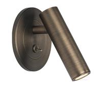 AZQOHMIS Lámpara de Lectura Redonda empotrada para mesita de Noche, Aplique de cabecero Ajustable con Interruptor, focos de Pared con luz cálida de 3000K para Dormitorio (marrón).