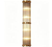 AZQOHMIS Lámpara de Pared Moderna de Cristal con Acabado Dorado contemporáneo, Aplique de Pared E14, lámpara de Pared posmoderna para Sala de Estar, Dormitorio, Pasillo y mesita de Noche.