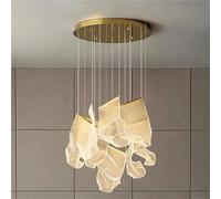 AZQOHMIS Lámpara de Techo Colgante Moderna de acrílico para escaleras, Sala de Estar, pasillos, candelabros, lámpara Colgante para vestíbulos de Hotel, Elegante (Blanco cálido, 8 Cabezales)