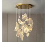 AZQOHMIS Lámpara de Techo Colgante Moderna de acrílico para escaleras, Sala de Estar, pasillos, candelabros, lámpara Colgante para vestíbulos de Hotel, Elegante (Blanco frío, 12 Cabezales)