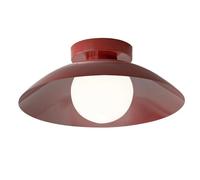 AZQOHMIS Lámpara de Techo Redonda de Metal, Accesorios Coloridos, iluminación Moderna, Luces de Pasillo con Pantalla de Vidrio, Acabado Crema, lámpara de Techo para Entrada (Rojo)