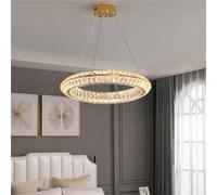 AZQOHMIS Lámparas Colgantes de Techo Regulables de Cristal de Lujo para el hogar, Villa, Sala de Estar, Comedor y Dormitorio. Lámpara de araña LED Elegante (3 Luces Ajustables, 80 cm de diámetro).