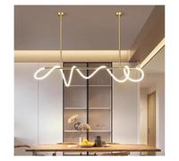 AZQOHMIS Lámparas Colgantes LED de decoración Moderna para Sala de Estar, candelabros para Comedor, iluminación Interior Colgante, para Cocina (Dorado, Longitud 150 cm)