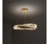 AZQOHMIS Lámparas Colgantes LED Regulables Modernas para Sala de Estar, lujosas, con Anillo Irregular Dorado y Cristal, luminarias LED Elegantes (Blanco frío, 60 cm de diámetro).