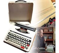 AZQOHMIS Máquina de Escribir Manual Portátil Tradicional - Máquina de Escribir Clásica Retro Vintage para Escritores - Procesador de Textos Clásico Elegante y Duradero con Doble Bobina (Color : B)