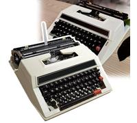 AZQOHMIS Procesador De Textos, Máquina De Escribir Manual Antigua, Portátil Y Fácil Usar Y Almacenar, Cinta, Carcasa Original, para Escribir Cartas, Notas, Actas Reuniones, Novela, A