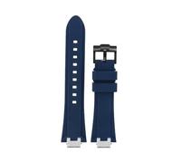 AZSHIW Adaptador de correa de reloj de caucho y acero inoxidable for hombre, compatible con reloj MAURICE LACROIX AIKON AI6008 AI6007 AI6038, correa de silicona suave modificada.(Blue-black pin,For AI