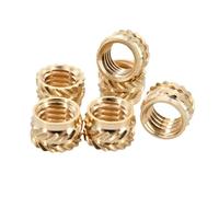 AZSHIW Compatible con 100-300 piezas M2 .5 M3 M4 M5 M6 M8 Juego de calor Inserto roscado Tuerca latón Insertos moleteados termofusibles Tuercas cobre doble sarga(100PCS,M3xL4xOD4.5)