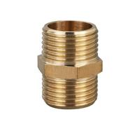 AZSHIW Compatible con 50 Uds. Conector de boquilla hexagonal tubo latón 1/8 "1/4" 3/8 "1/2" 3/4 "1" BSP conector adaptador rápido rosca macho(3l8 to 3l8)