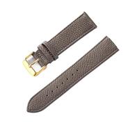 AZSHIW Compatible con accesorios de correa de reloj de cuero de 18MM, 20MM, 22MM y 24MM de capa de piel de becerro(Elephant gray gold,17mm)