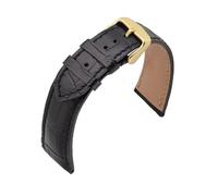 AZSHIW Compatible con accesorios de reloj, pulsera de reloj, correa de cuero, correa de reloj de 18mm, 20mm, 22mm, correas de reloj con hebilla dorada(Black(Black Line),18mm)